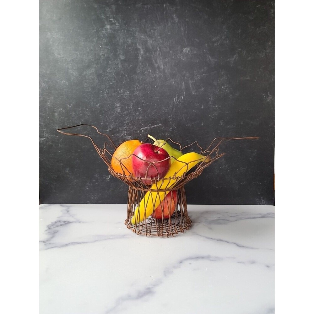 Vintage Faux Fruit In Wire Basket Home Decor - Picture 3 of 10
